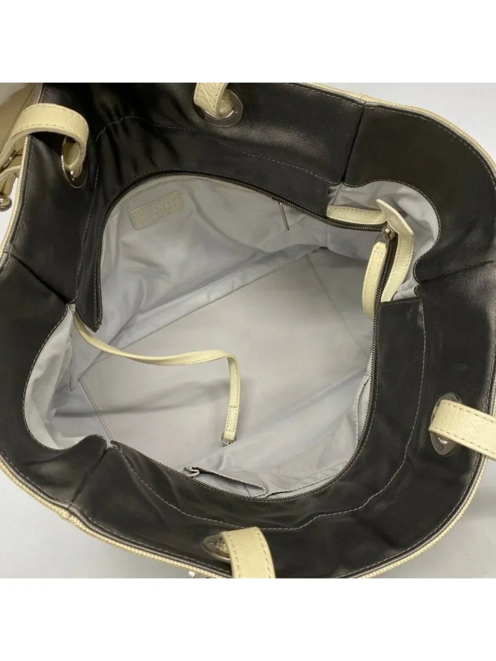 Chanel Tote Paris Biarritz Leather Silver Beige - Picture 4 of 10